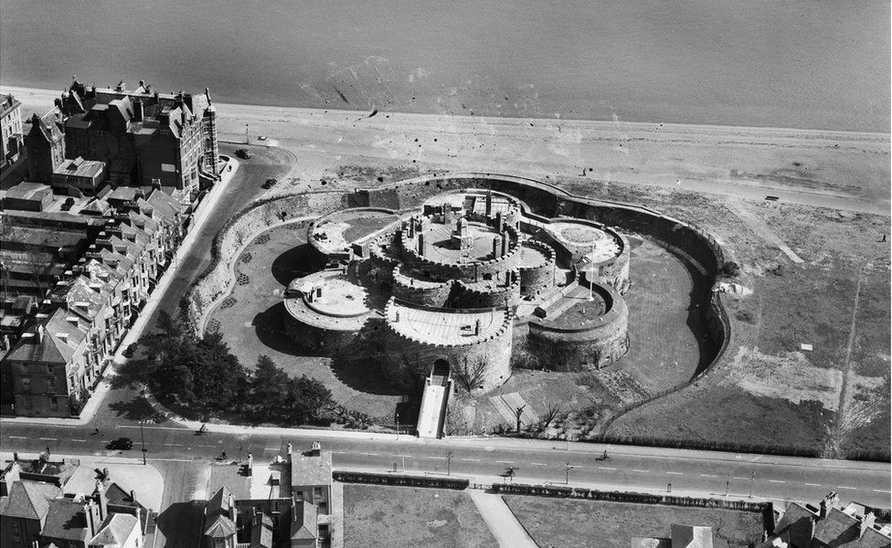 An aerial view of Deal Castle, Deal, Kent, taken in April 1948