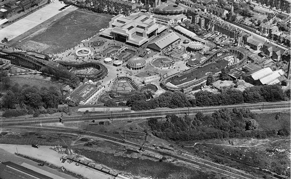 An aerial view of Dreamland Amusement Park, Margate, Kent, taken in May 1931
