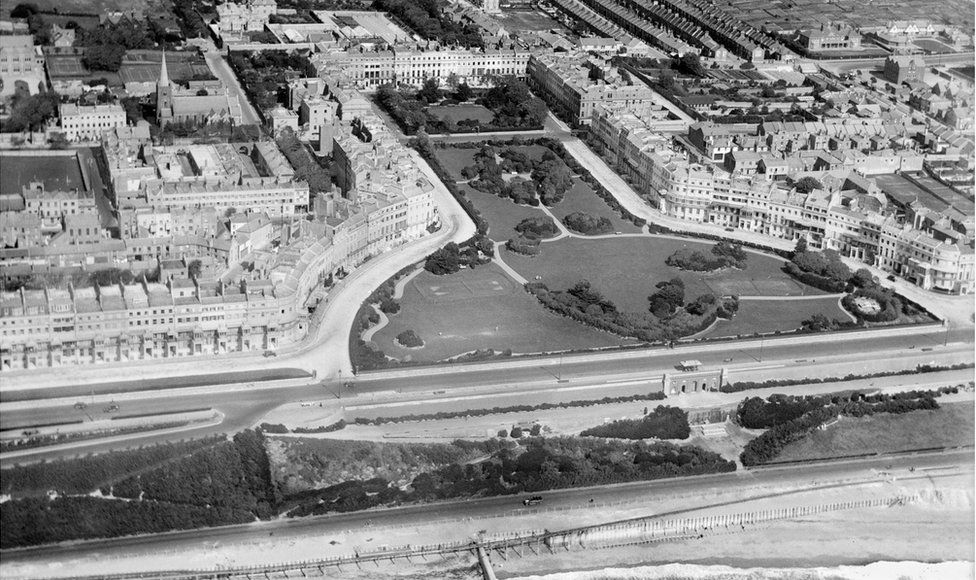 An aerial view of Kemptown, Brighton, taken in August 1926