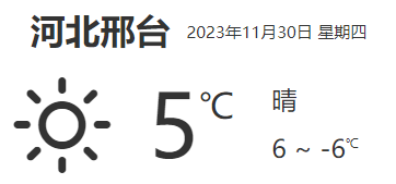 河北邢台天气预报详细数据(11月30日)