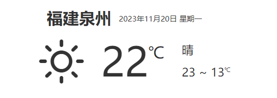 福建泉州天气预报详细数据(11月20日)
