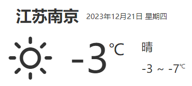 江苏南京天气预报详细数据(12月21日)